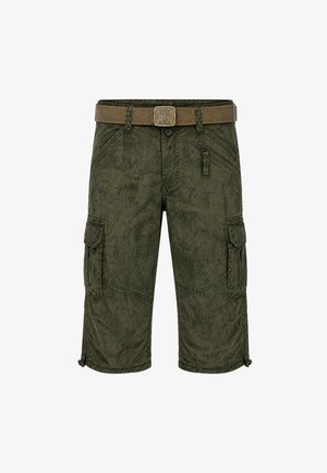 TIMEZONE, LOOSE FIT SHORTS GÜRTEL CARGO STYLE WADENLANG KARIERT - Shorts - grün