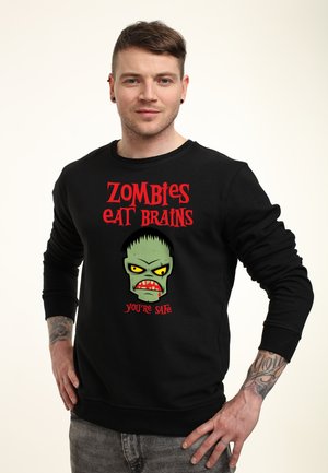 Henry Tiger ZOMBIES EAT BRAINS - Mikina - black