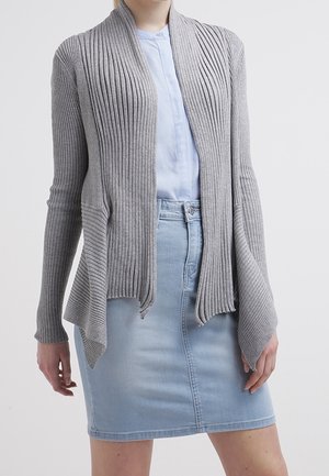 Strickjacke - mottled light grey