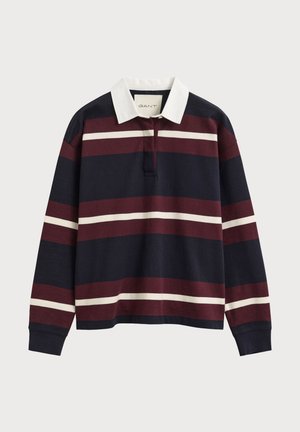 GANT, STRIPED HEAVY RUGGER - Блуза с дълги ръкави - evening blue