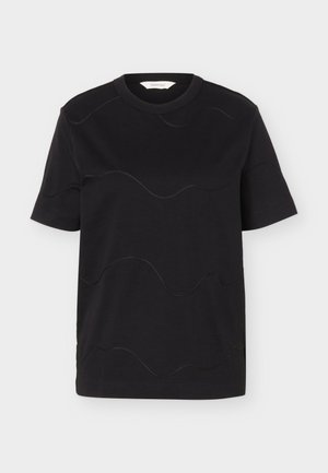 Selected, SLFMILA EMBROIDERY TEE - Μπλουζάκι με στάμπα - black
