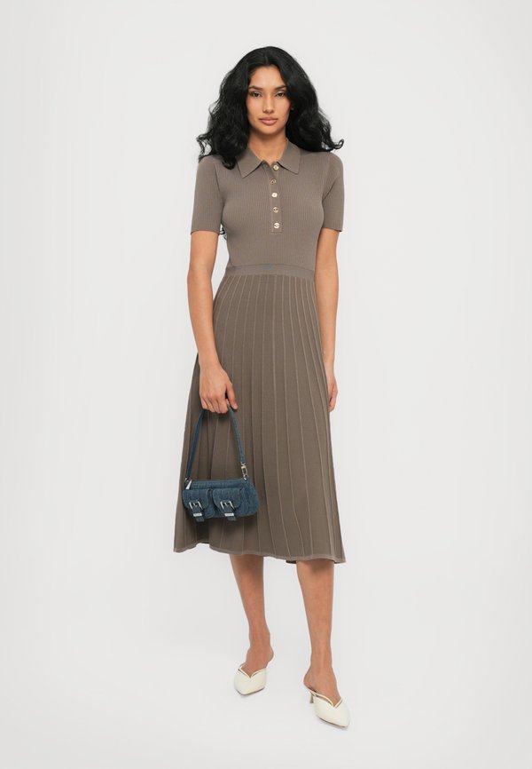 FIT N FLARE POLO SHIRT DRESS - Jumper dress - chestnut2