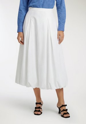 A PALLONCINO TINTA UNITA - Gonna lunga - bianco ottico