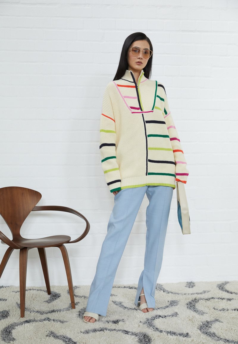 STAUD HAMPTON SWEATER Jumper cream rainbow multi/multicoloured