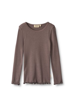 Wheat, RIB T-SHIRT L/S REESE - T-shirt à manches longues - plum truffle