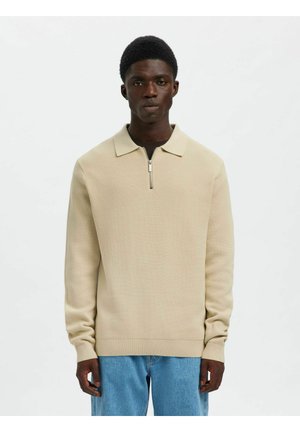 SLHDANE LS STRUC HALF ZIP NOOS - Pullover - oatmeal