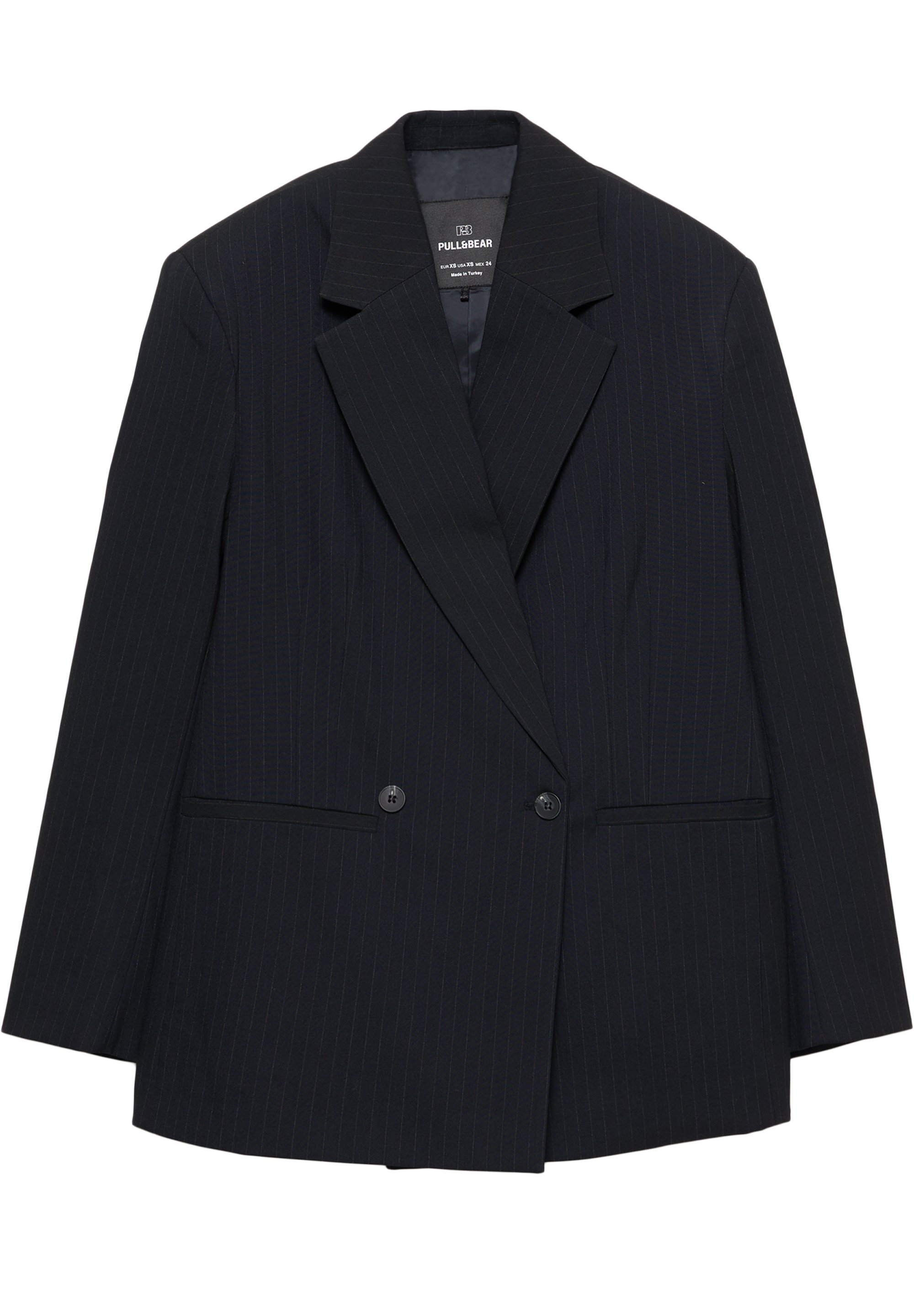 PULL&BEAR PINSTRIPE Blazer black/noir