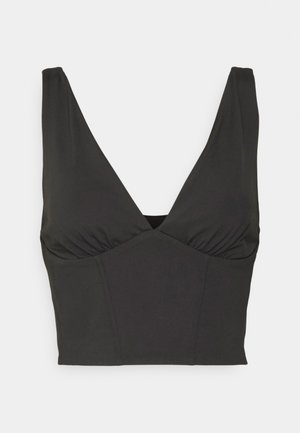 ONLY Petite ONLEA DEEP V-NECK TOP  - Μπλούζα - black