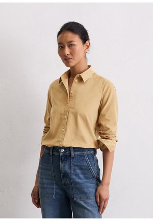 BLOUSE COLLAR LONG SLEEVE SOLID - Button-down blouse - pure sand