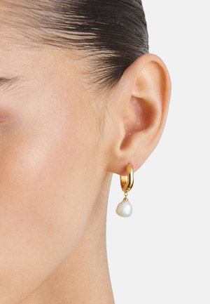 THOMAS SABO, CREOLEN PERLE - Ohrringe - weiß yellowgold-coloured
