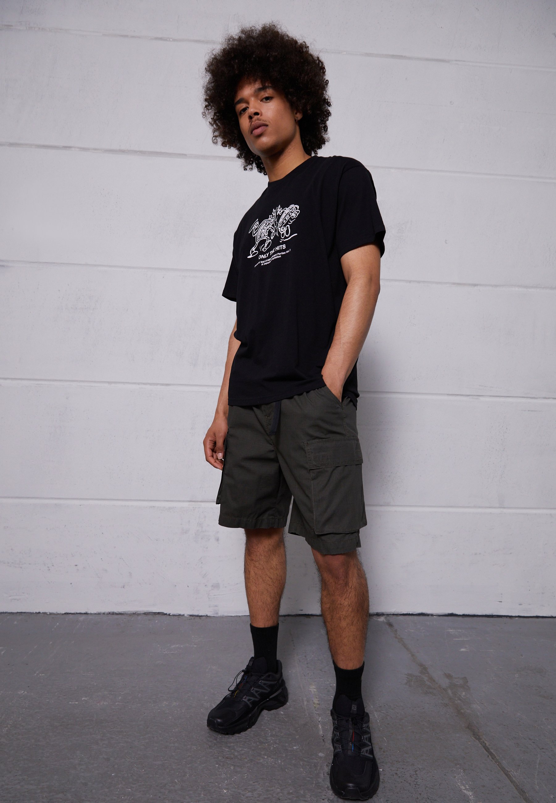 Carhartt WIP WYNTON COOSARIPSTOP - Shorts - stormcloud/dollar green stone  washed/grigio - Zalando.it