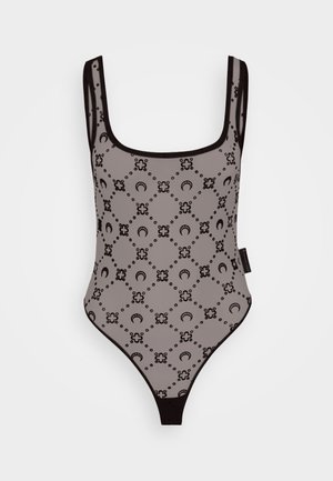 MARINE SERRE MOONOGRAM FLOCK SQUARENECK  - Body - black