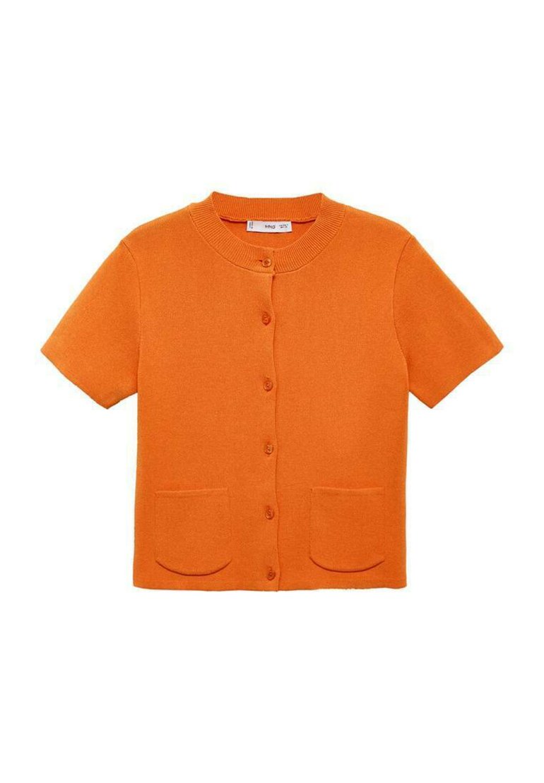 Strick Cardigan Mango Strickjacke Rot Mango POCKET Strickjacke Orange