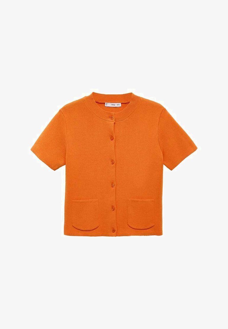 Strick Cardigan Mango Strickjacke Rot Mango POCKET Strickjacke Orange