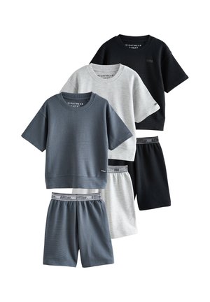 Next, REGULAR FIT - SHORT PYJAMAS 3 PACK  SET - Nachtwäsche Set - black grey