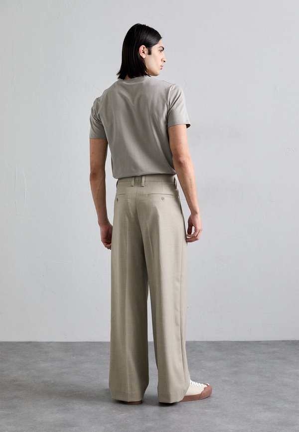 WIDE TROUSERS - Trousers - sage melange2