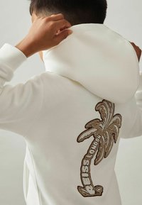 Reiss REISS MANILLA COTTON-BLEND PALM-EMBROIDERED HOODIE - Luvtröja - off white