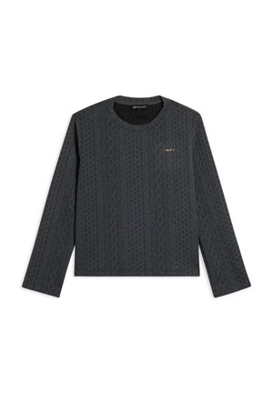 GIROCOLLO IN TECNICO DOPPIO A TRECCE - Maglione - mottled grey