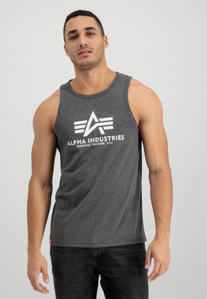 Alpha Industries Top - charcoal heather/white