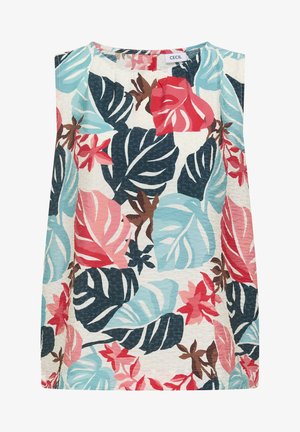 Cecil, BLOUSE TOP WITH ROUND NECK AND BLÄTTERPRINT - Blouse - light alabaster white