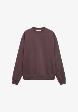 Felpa bordeaux con collo tondo, polsini e orlo a costine, vestibilità comoda e trama morbida. Design minimalista, senza loghi o fantasie visibili.