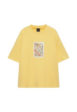 PULL&BEAR RELAXED-FIT SHORT-SLEEVED T-SHIRT - T-SHIRT - T-shirt imprimé - yellow