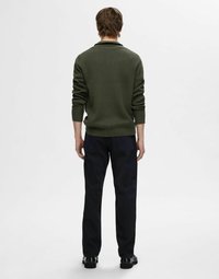 Selected Homme SLHDANE STRUCTURE HALF ZIP - Strikkegenser - forest night