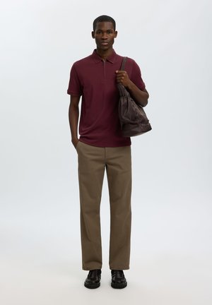 Selected SLHFAVE ZIP - Polo - tawny port