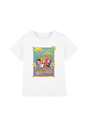 NETFLIX, KPOP DEMON HUNTERS SUMMER FESTIVAL POSTER UNISEX - Print T-shirt - white
