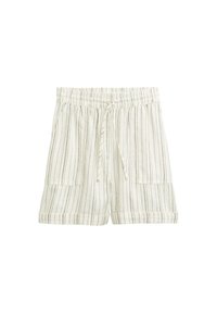 Šortai - white olive vertical stripe