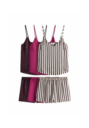 THE SET, SET 3 PACK - Nachtwäsche Set - berry spot stripe