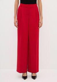 DOUBLE PLEATED WIDE LEG - Kalhoty - red