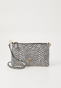 FLAT HORIZONTAL MINI VITELLO ST. PITONE DIS. OPTICAL - Torba čez telo - white/black antique gold