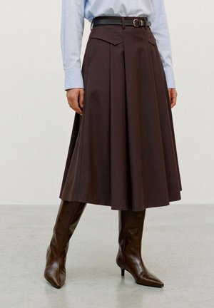 Vero Moda, SKIRT VMCAMILLE MIDI SKIRT - Jupe trapèze - chocolate torte