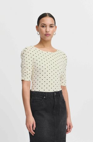 IHDEBBY - T-shirt basic - birch w. dot