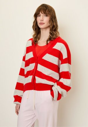 American Vintage RAXOW - Cardigan - gris chine raye fraise