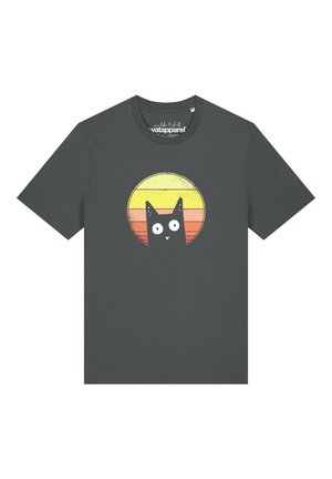 watapparel, SUNSET CAT - Print T-shirt - anthracite
