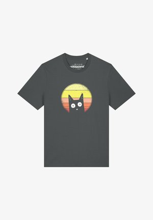 watapparel, SUNSET CAT - Print T-shirt - anthracite
