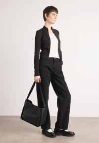 Tommy Jeans ZIP HIGH NECK CARDIGAN - Cardigan - black