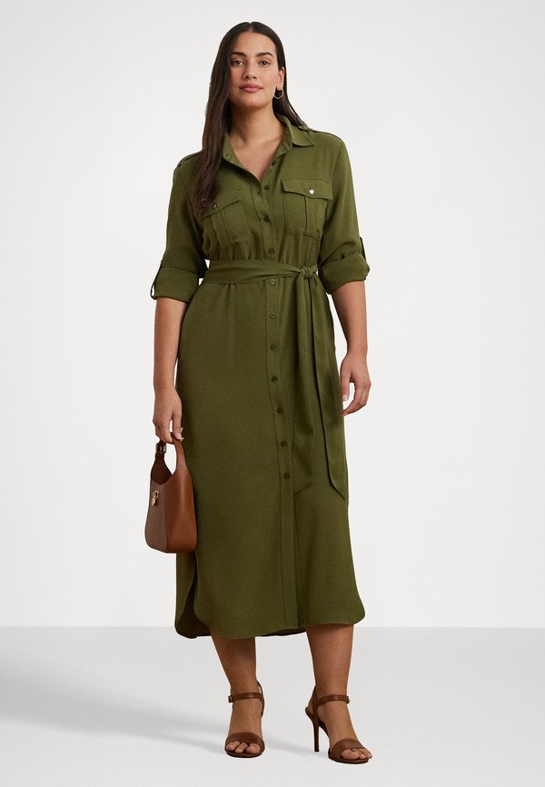 JERMAE BELTED DOUBLE FACED GEORGETTE SHIRTDRESS - Shirt dress - olive grove2