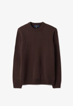 OVS, CREW-NECK KNIT JERSEY JUMPER, REGULAR FIT - Jersey de punto - dark brown