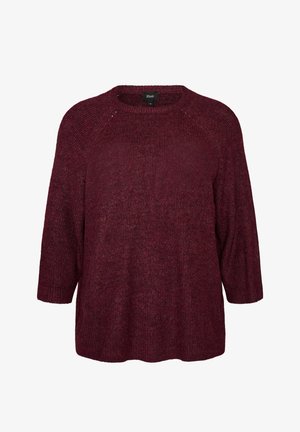 Zizzi, RIPPPULLOVER MIT 3/4-ÄRMELN - Jersey de punto - rot
