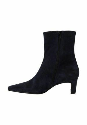 MANFIELD BORDEAUXROTE LEDERSTIEFELETTEN MIT ABSATZ - Classic ankle boots - blau