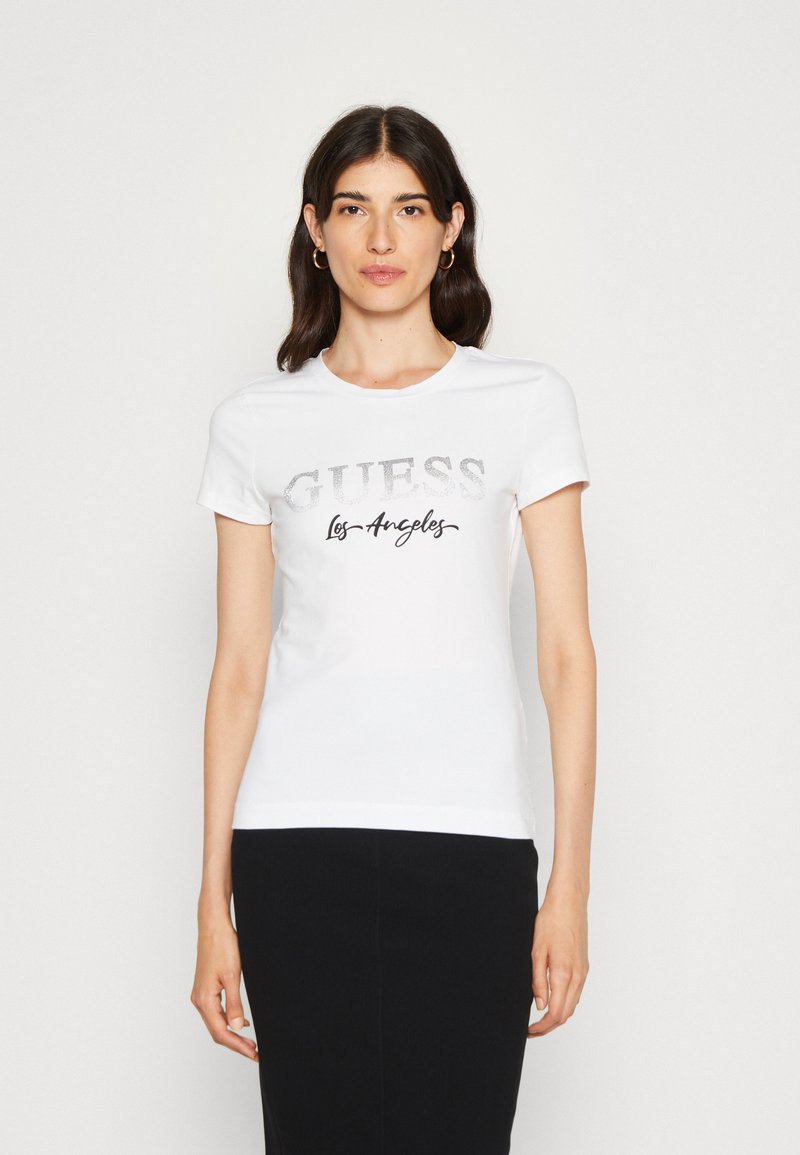 Guess Triko s potiskem - pure white