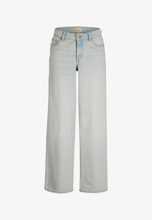 helehallid kõrge vöökohaga laiad teksad ees nööpide ja luku, vööaasade ning viie taskuga.