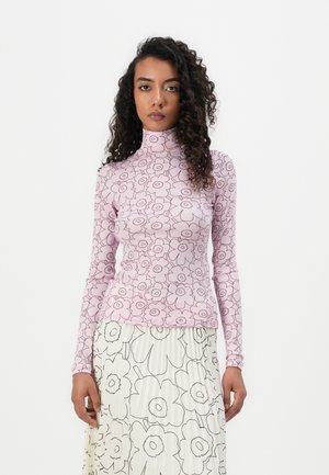 SOLMIA PIIRTO UNIKKO - Long sleeved top - light pink/wine red