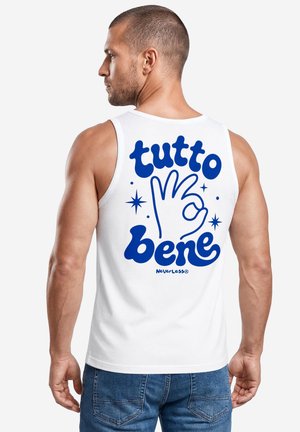Neverless, HERREN TANKTOP MIT GRAFIK-PRINT - TUTTO BENE - TRÄGERSHIRT - Top - slim-fit weiß