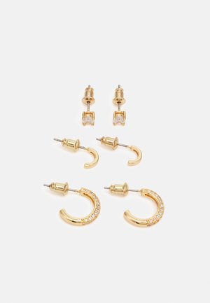MENDADER GOLD PLATED 3 PACK - Earrings - clear on/gold-coloured