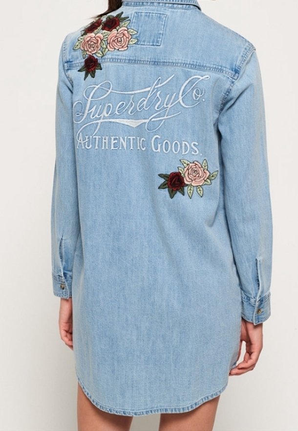 superdry denim shirt dress Superdry & Co Denim dress - blue denim - (Pre-owned)