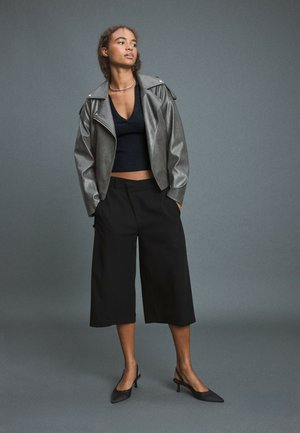 Stradivarius, POLO COLLAR KNIT JUMPER WITH POCKETS - Pullover - mottled dark grey